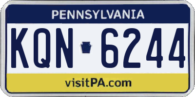 PA license plate KQN6244