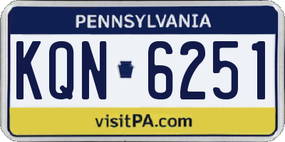 PA license plate KQN6251