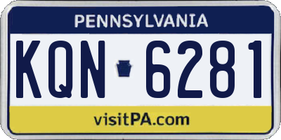 PA license plate KQN6281