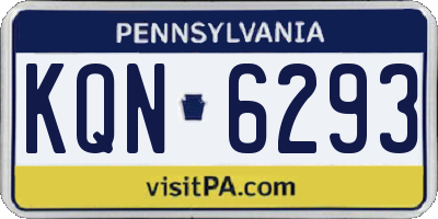 PA license plate KQN6293