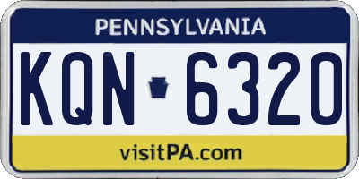 PA license plate KQN6320
