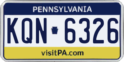 PA license plate KQN6326