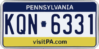 PA license plate KQN6331