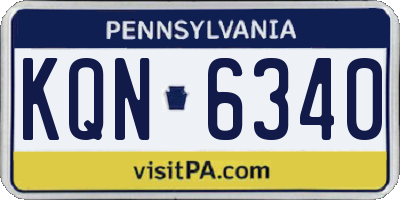 PA license plate KQN6340