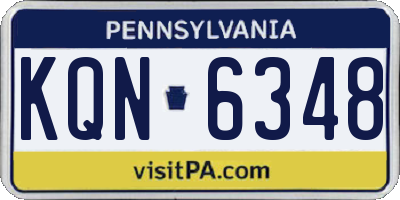 PA license plate KQN6348