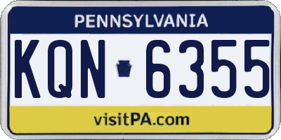 PA license plate KQN6355