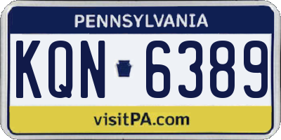 PA license plate KQN6389