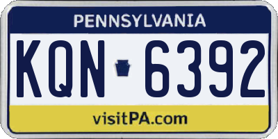 PA license plate KQN6392