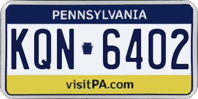 PA license plate KQN6402