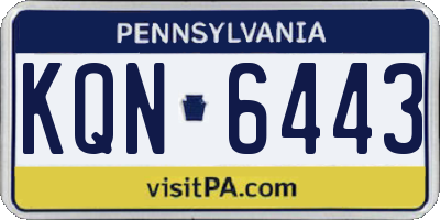 PA license plate KQN6443