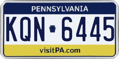 PA license plate KQN6445