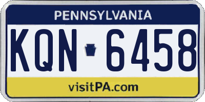PA license plate KQN6458