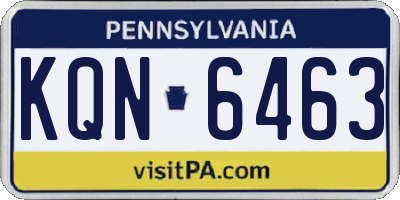 PA license plate KQN6463