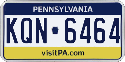 PA license plate KQN6464