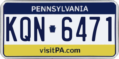 PA license plate KQN6471