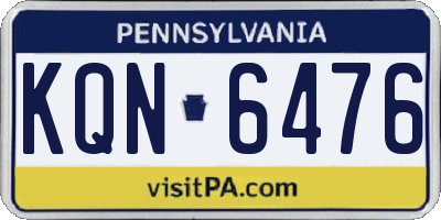 PA license plate KQN6476