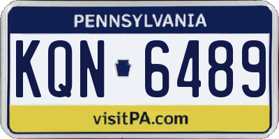 PA license plate KQN6489