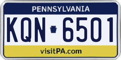 PA license plate KQN6501