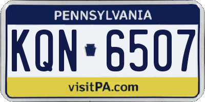 PA license plate KQN6507