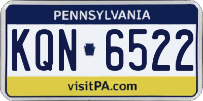 PA license plate KQN6522