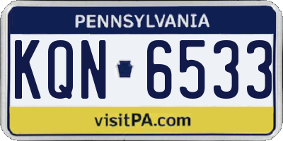 PA license plate KQN6533