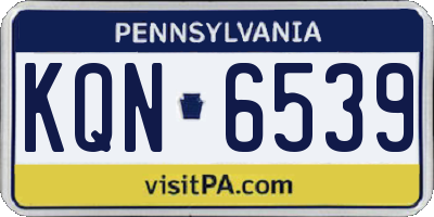 PA license plate KQN6539