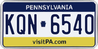 PA license plate KQN6540