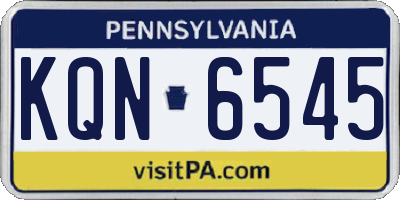PA license plate KQN6545