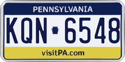 PA license plate KQN6548