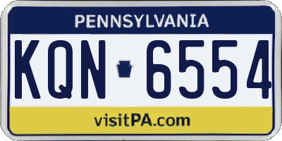 PA license plate KQN6554