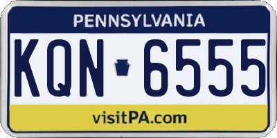 PA license plate KQN6555