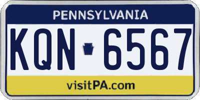 PA license plate KQN6567