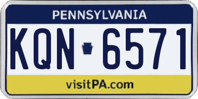 PA license plate KQN6571