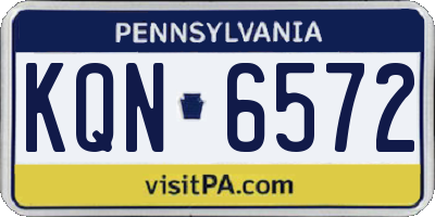 PA license plate KQN6572