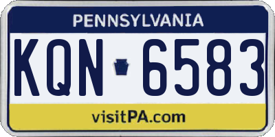 PA license plate KQN6583