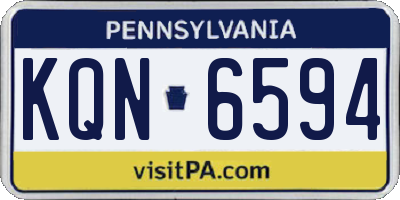 PA license plate KQN6594