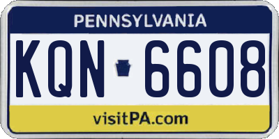 PA license plate KQN6608