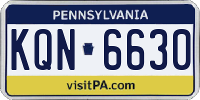 PA license plate KQN6630