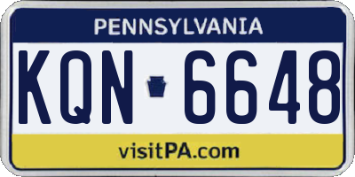 PA license plate KQN6648