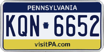 PA license plate KQN6652
