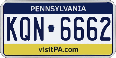PA license plate KQN6662