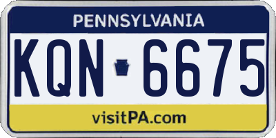 PA license plate KQN6675