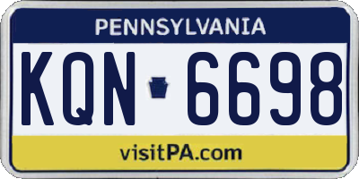 PA license plate KQN6698