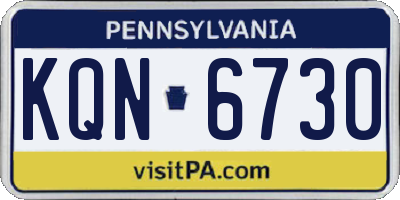 PA license plate KQN6730