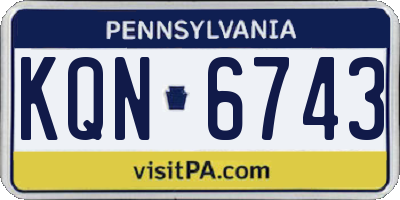 PA license plate KQN6743