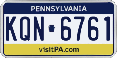 PA license plate KQN6761