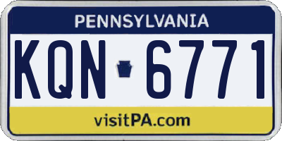 PA license plate KQN6771