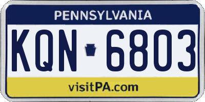 PA license plate KQN6803