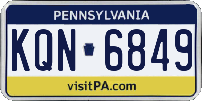 PA license plate KQN6849