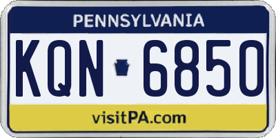 PA license plate KQN6850